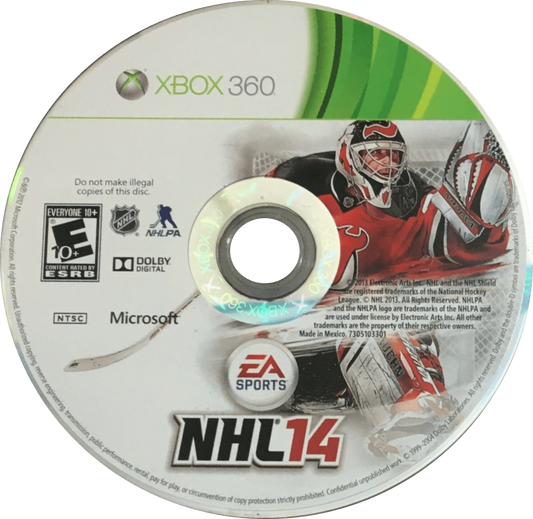 NHL 14 disc for Xbox 360 (X360) sports ice hockey video game