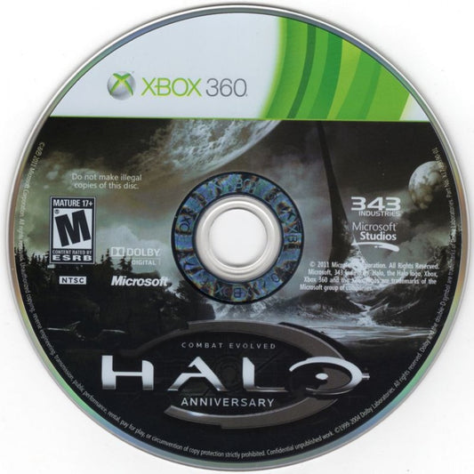 Halo: Combat Evolved Anniversary disc for Xbox 360 (X360) sci-fi first-person shooter video game
