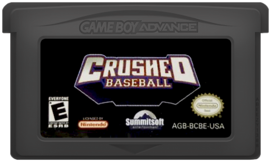 Crushed Baseball for Game Boy Advance with arcade-style baseball action theme cartridge