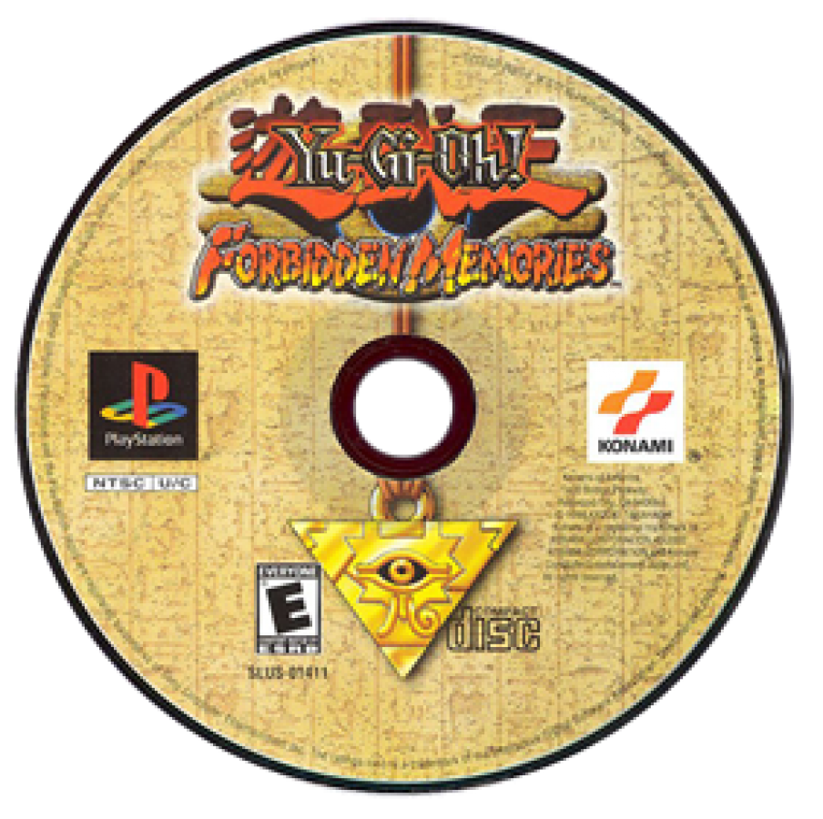Yu-Gi-Oh! Forbidden Memories disc for PlayStation 1 (PS1) card battle video game