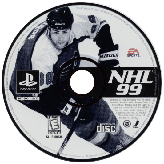 NHL 99 disc for PlayStation 1 (PS1) retro ice hockey video game