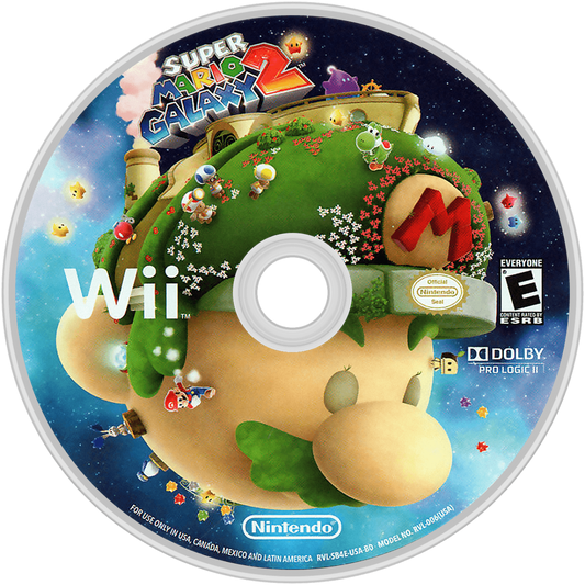 Super Mario Galaxy 2 Nintendo Wii for platforming video game fans featuring gravity defying gameplay imaginative galaxy exploration creative level design power ups Yoshi companion challenging platforming colorful worlds classic Nintendo adventure collectible gaming appeal game disc
