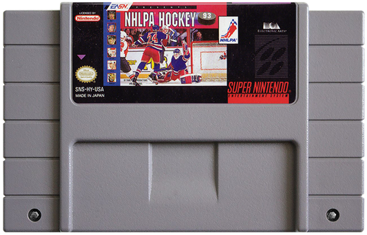 NHLPA Hockey 93 cartridge for Super Nintendo Entertainment System SNES retro video game