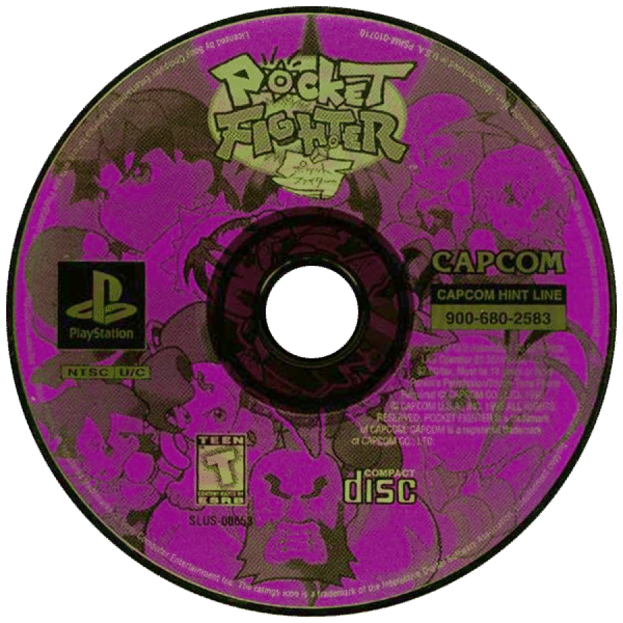Pocket Fighter disc for PlayStation 1 (PS1) fighting video game
