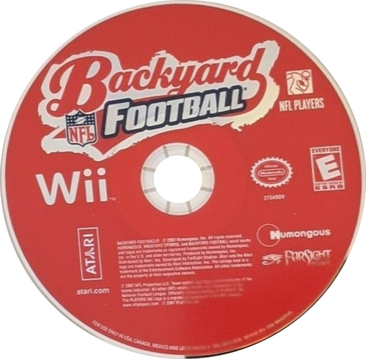 Retro Backyard Football Wii inspired design featuring family friendly arcade sports gameplay aesthetic cartoon style football action kid focused backyard athletes colorful stadium fun motion controlled Nintendo Wii gaming nostalgia presentation disc
