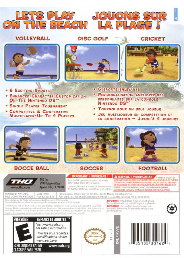 Big Beach Sports back cover art for Nintendo Wii (Wii) video game