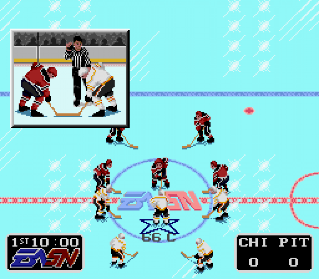 NHLPA Hockey 93 gameplay image for Super Nintendo Entertainment System SNES retro video game
