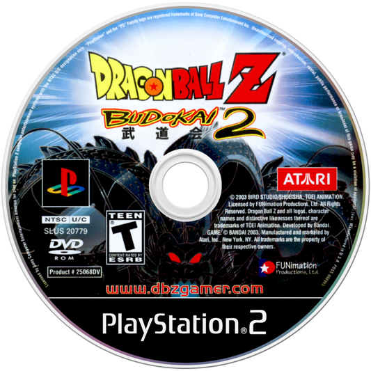 Dragon Ball Z: Budokai 2 disc for PlayStation 2 (PS2) anime-based 3D fighting video game