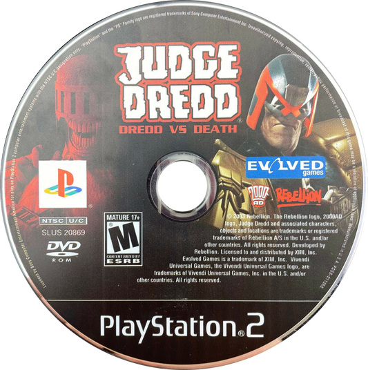 Judge Dredd Dredd vs Death PlayStation 2 retro video game first person shooter disc (2005)