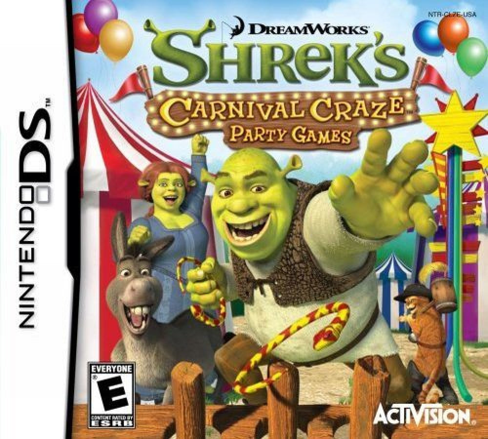 Shrek's Carnival Craze Party Games cover art for Nintendo DS (DS)