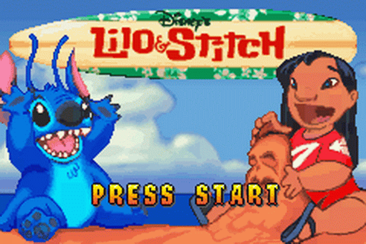 Game Boy Advance Lilo and Stitch adventure game start menu