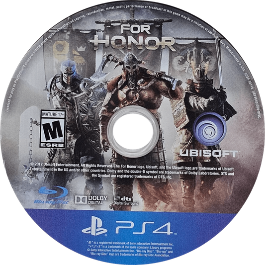 For Honor – PlayStation 4 (PS4) video game disc, medieval melee action fighting game by Ubisoft