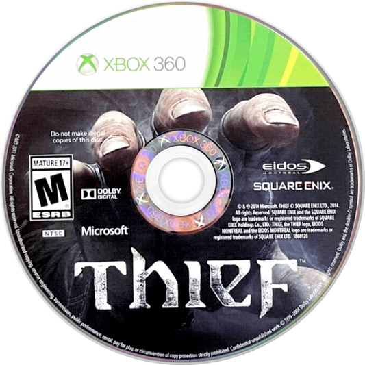 Thief disc for Xbox 360 (X360) stealth action-adventure video game