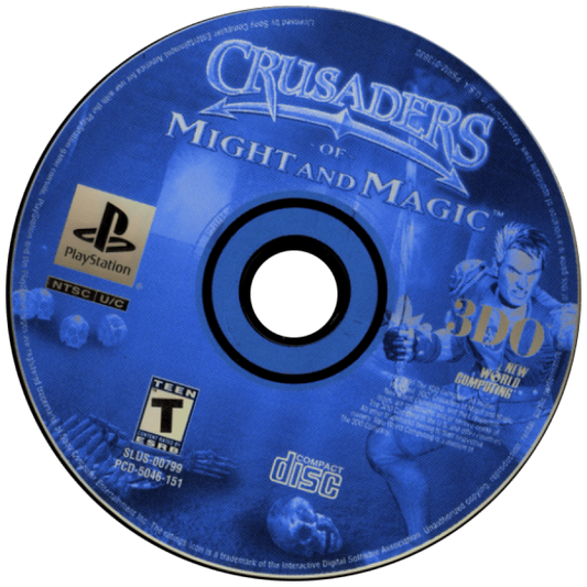 Crusaders of Might and Magic PS1 Sony PlayStation action RPG fantasy adventure hack and slash combat medieval world exploration magic weapons 3DO classic retro gaming PlayStation software video game title disc