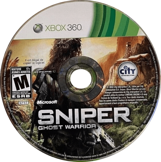 Sniper: Ghost Warrior disc for Xbox 360 (X360) tactical first-person sniper shooter video game