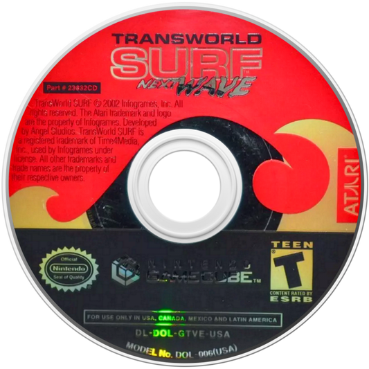 Transworld Surf: Next Wave disc for Nintendo GameCube (GC) surfing sports video game