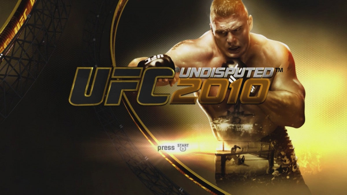 UFC Undisputed 2010 start screen for Xbox 360 (X360) mixed martial arts fighting video game