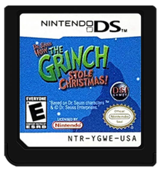 Dr. Seuss: How the Grinch Stole Christmas cartridge for Nintendo DS (DS) holiday adventure video game