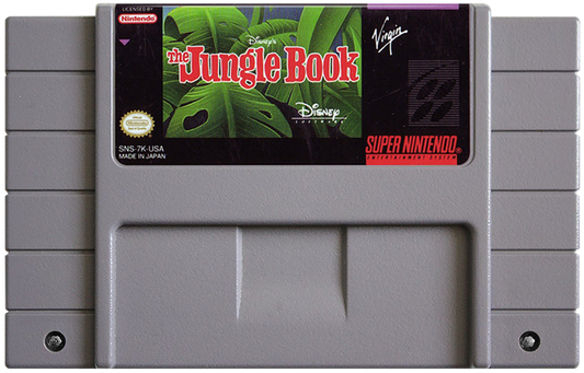 Disney's The Jungle Book cartridge for Super Nintendo Entertainment System (SNES) retro video game