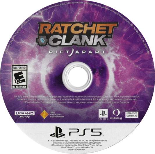 Ratchet & Clank: Rift Apart disc for PlayStation 5 (PS5) action adventure platformer video game
