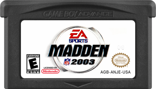 Madden NFL 2003 game cartridge for Game Boy Advance (GBA) video game