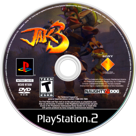 Jak 3 disc art for PlayStation 2 (PS2) video game