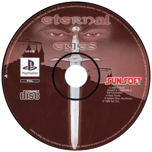 Eternal Eyes disc for PlayStation 1 (PS1) retro video game