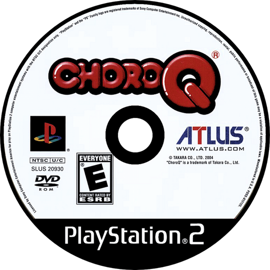 Choro Q for PlayStation 2 (PS2) at Gamers INC, featuring the charming and quirky car-RPG where you customize adorable super-deformed vehicles with hundreds of parts, explore a living world populated by cars, and compete in diverse races and mini-games in a unique blend of adventure and arcade racing fun disc