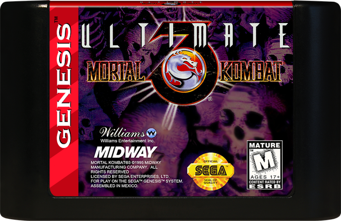 Ultimate Mortal Kombat 3 cartridge for Sega Genesis (GEN) video game