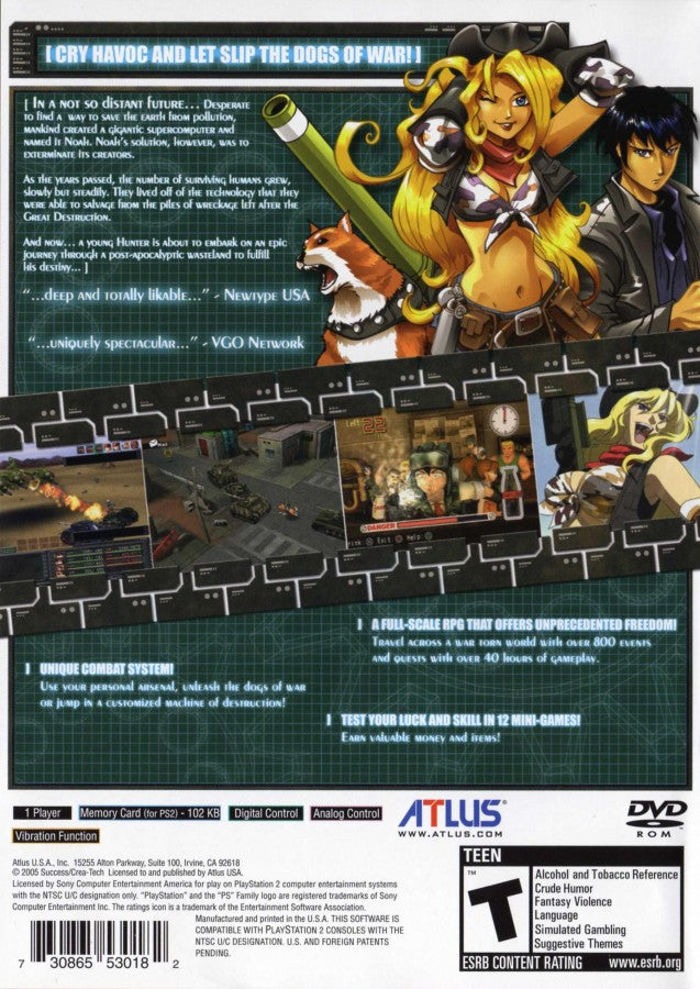 Metal Saga – PlayStation 2 (PS2) back of case for video game