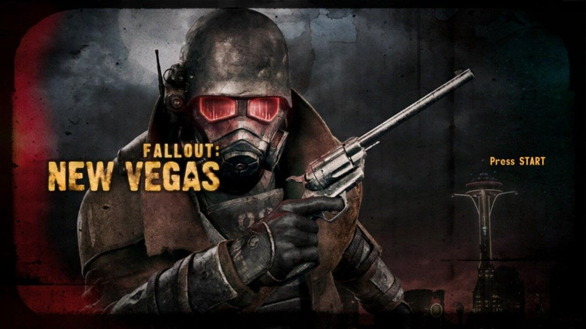 Fallout: New Vegas start screen for Xbox 360 (X360) post-apocalyptic role-playing video game