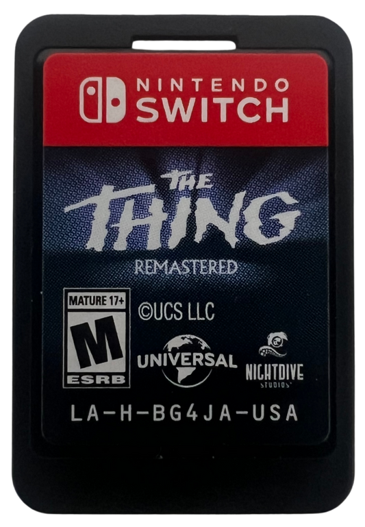 The Thing Remastered Nintendo Switch video game The Thing survival horror sci fi action psychological horror monster combat cinematic gameplay console title Nintendo Switch release cartridge