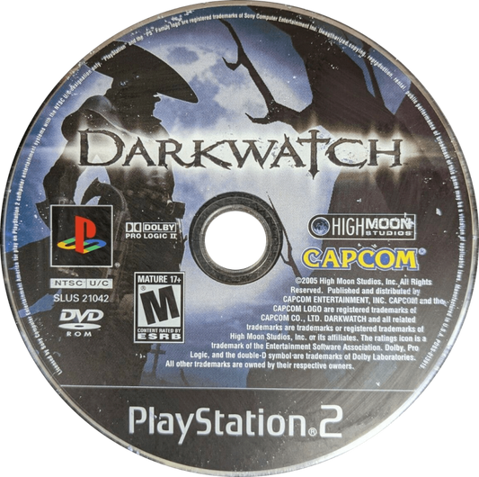 Darkwatch PlayStation 2 PS2 video game, first-person shooter, supernatural western action, story-driven gameplay, classic console title disc