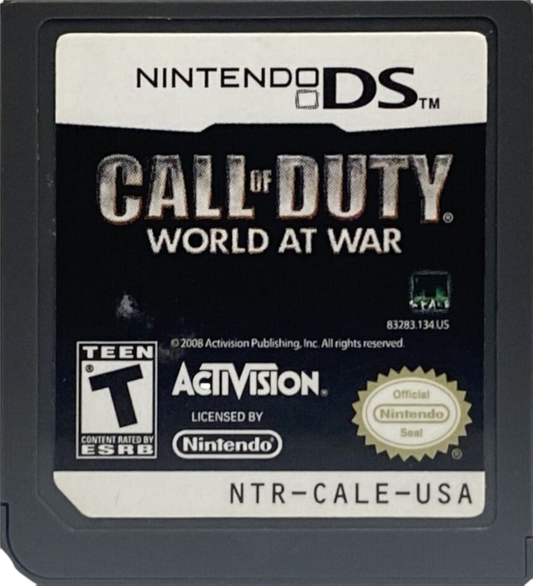 Call of Duty: World at War for Nintendo DS with World War II themed action focus cartridge