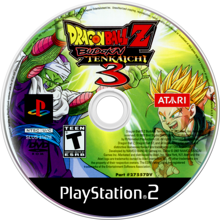 Dragon Ball Z Budokai Tenkaichi 3 PS2 featuring intense 3D fighting gameplay with iconic Dragon Ball characters disc