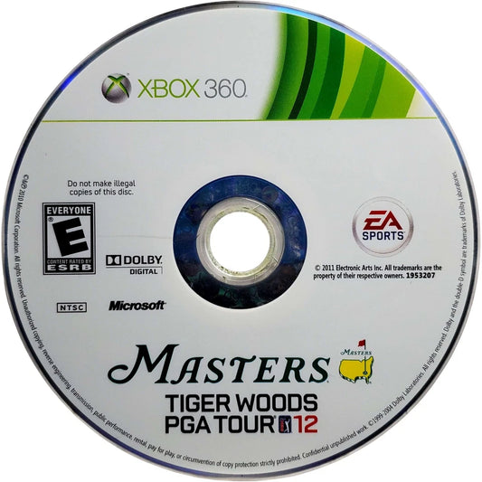 Tiger Woods PGA Tour 12: The Masters disc for Xbox 360 (X360) golf video game