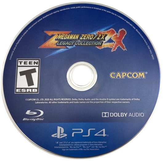 Mega Man Zero/ZX Legacy Collection – PlayStation 4 (PS4) video game disc, action platformer game