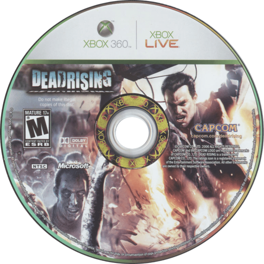 Dead Rising disc for Xbox 360 (X360) action-adventure survival horror video game