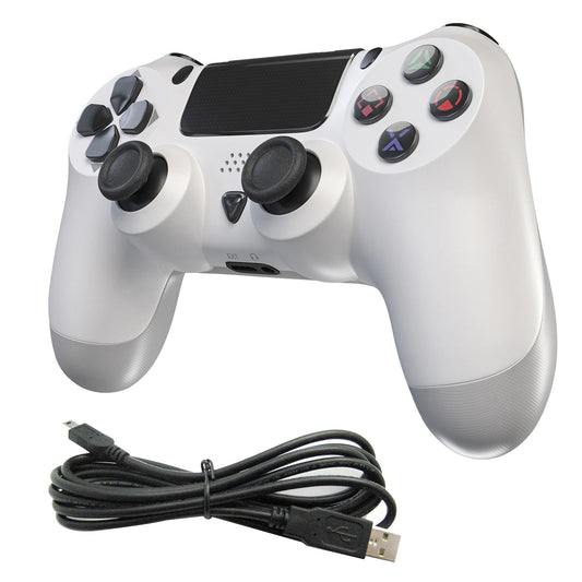 Wireless Bluetooth Controller in Bone White for PlayStation 4 PS4 gaming accessory with ergonomic design rechargeable battery dual analog sticks touchpad and motion controls compatible with PS4 consoles with cord