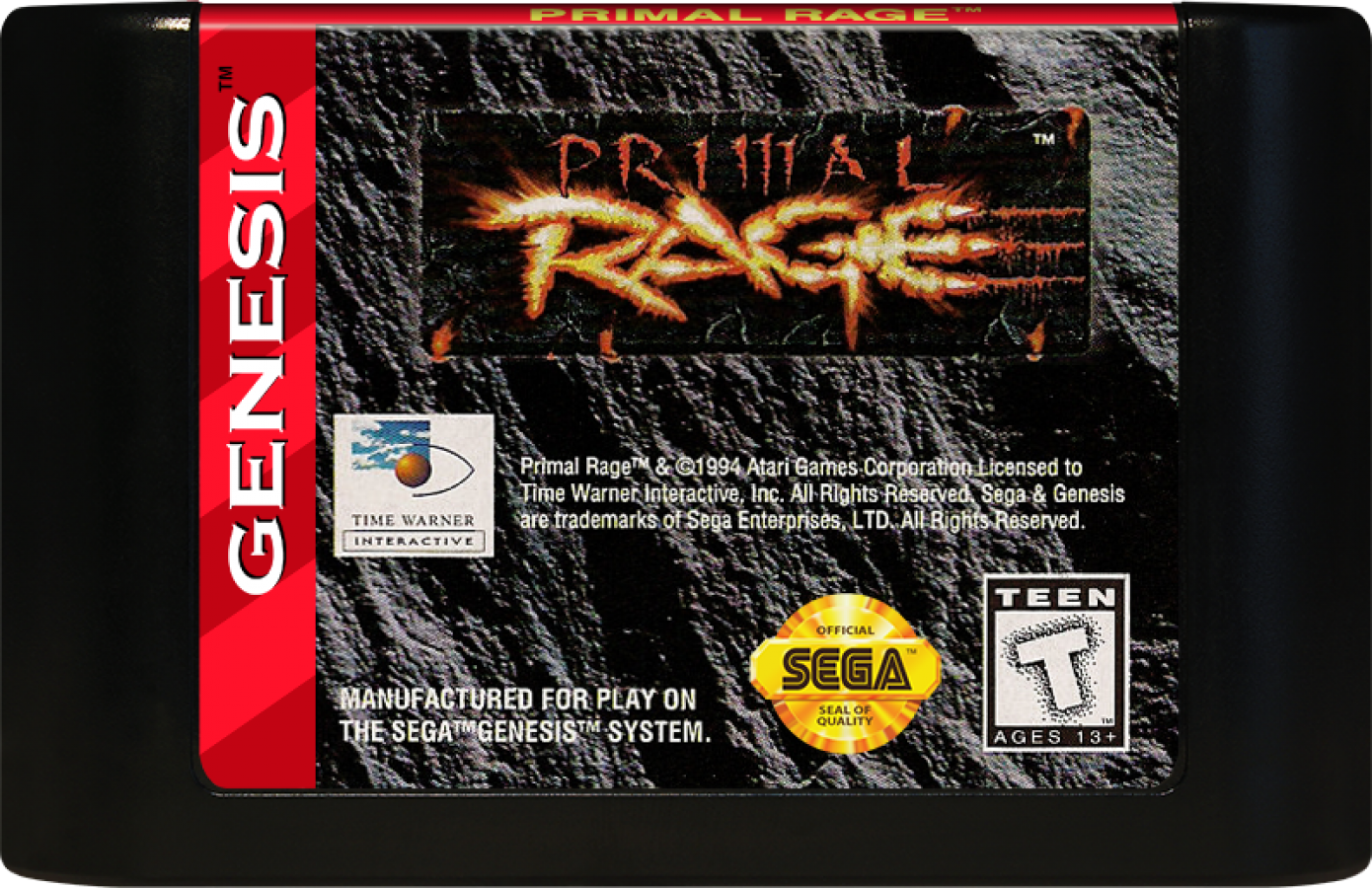 Primal Rage cartridge for Sega Genesis (GEN) video game