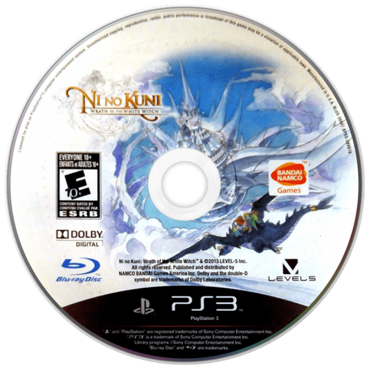 Ni no Kuni Wrath of the White Witch disc for PlayStation 3 PS3 video game