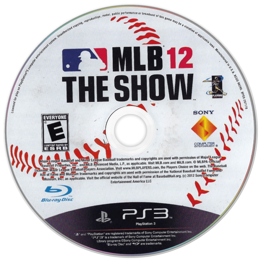 MLB 12: The Show disc for PlayStation 3 (PS3) video game
