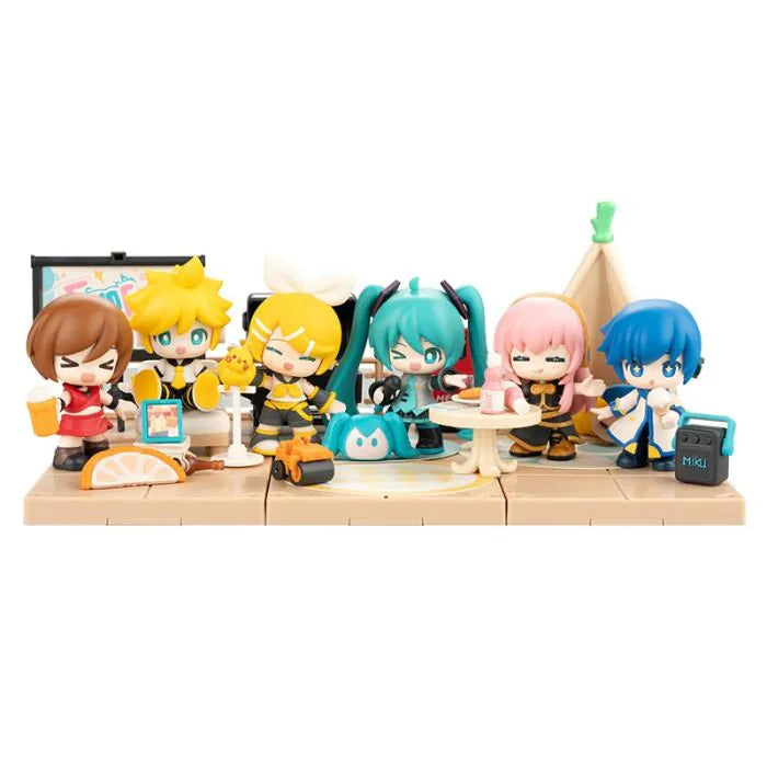 Blokees Hatsune Miku VB01 Terrace Party blind box collectible series inspired design featuring buildable virtual idol character figures aesthetic mystery box assortment charming terrace party themed designs detailed anime inspired mini models colorful collectibles and display presentation