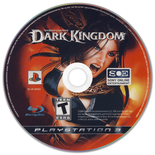 Untold Legends: Dark Kingdom disc for PlayStation 3 (PS3) video game