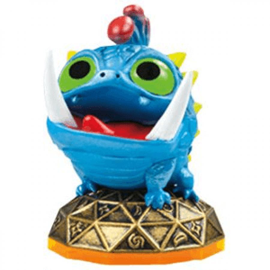 Wrecking Ball Series 2 Skylanders Giants figure, magic element creature with round body, long sticky tongue and big eyes, posed in playful battle stance, detailed collectible toy on portal base from Skylanders Giants series