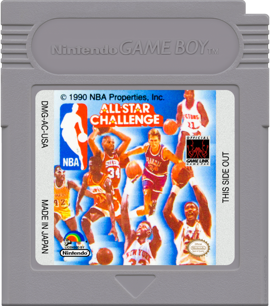 NBA All-Star Challenge cartridge art for Game Boy (GB) video game