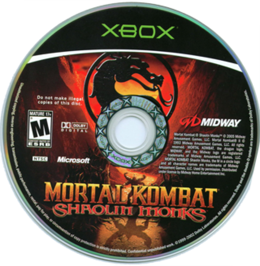 Mortal Kombat: Shaolin Monks – Xbox (XBOX) Front Disc Art for this Xbox Original Game
