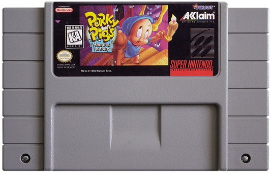 Porky Pig's Haunted Holiday cartridge for Super Nintendo Entertainment System (SNES) retro video game