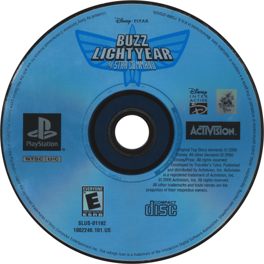 Disney Pixar Buzz Lightyear of Star Command PlayStation 1 PS1 for action platformer retro video game fans featuring Buzz Lightyear adventure sci fi missions alien enemies futuristic worlds platforming action cartoon inspired gameplay collectible gaming appeal disc