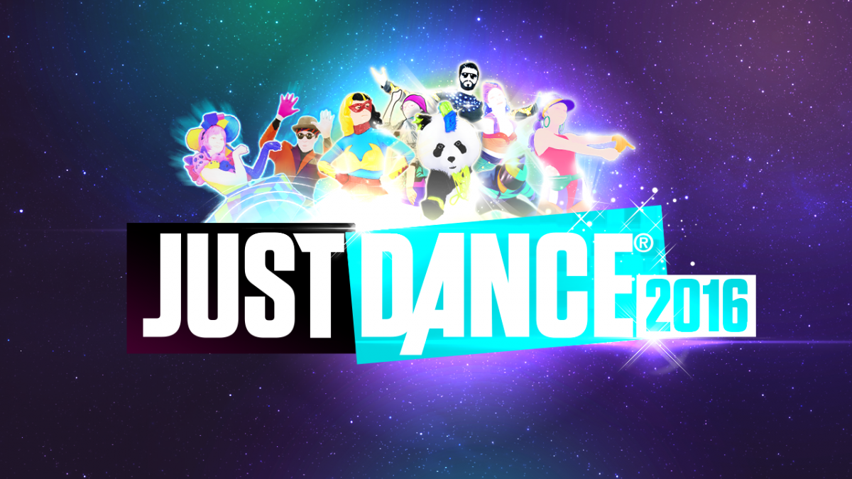 Just Dance 2016 title screen panel art for Nintendo Wii U (WiiU) video game